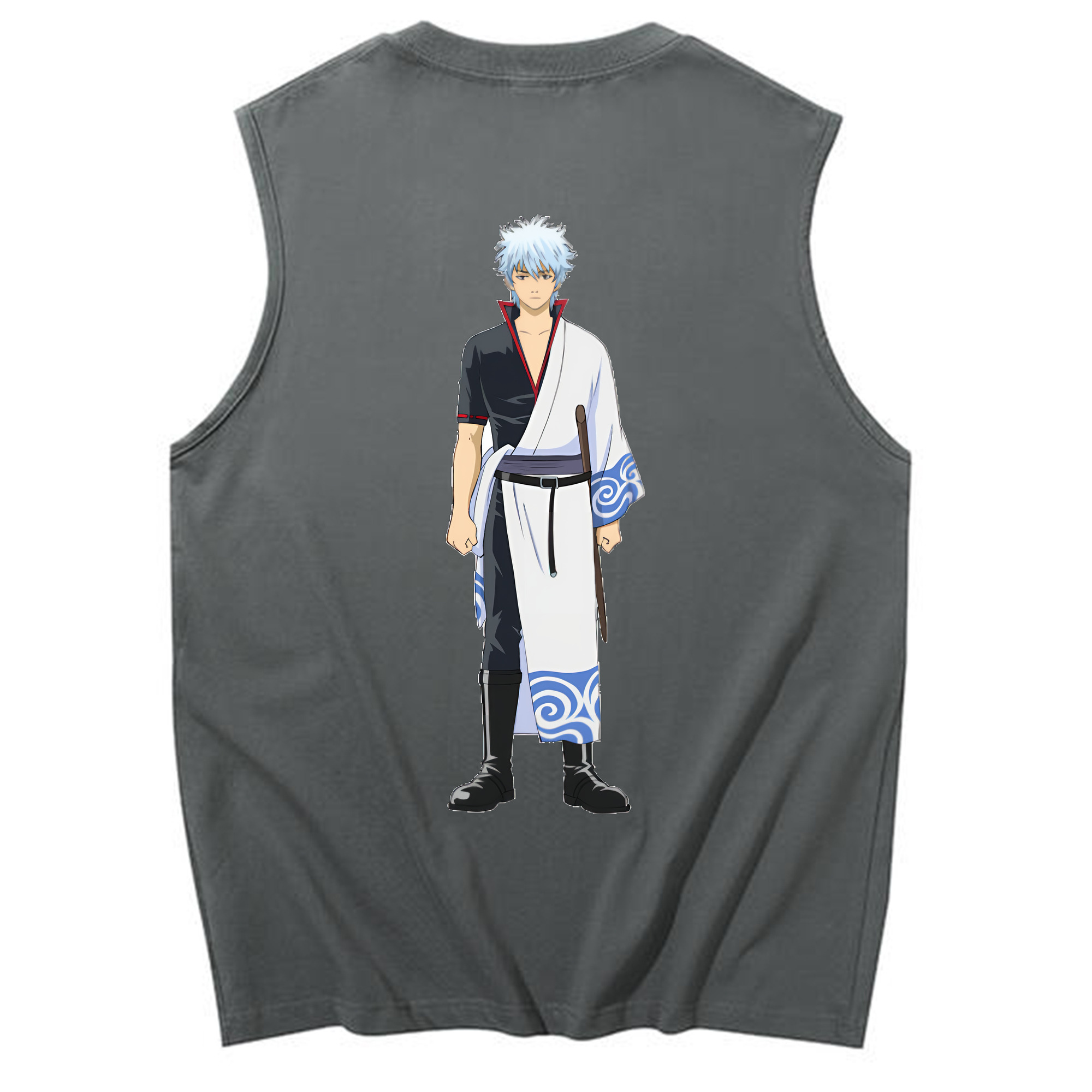 （画像用） ぎんたま 坂田銀時（さかたぎんとき） 神楽 志村新八（しむら しんぱち） GINTAMA Sakata Gintoki Kagura Shimura Shinpachi コットン100％タンクトップ（背面プリント）